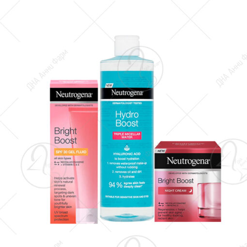 NEUTROGENA SET Bright Boost - дневна и ноќна крема + мицерална вода